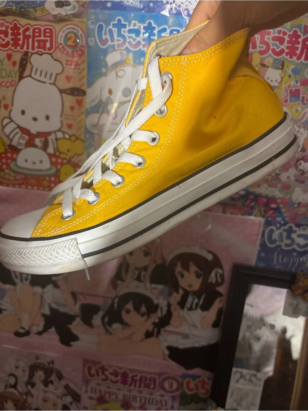 Converse Yellow High-Top Kids Sneakers with White Laces